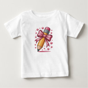 Bleistift Kokette Schleife Lehrer Anerkennung Schu Baby T-shirt