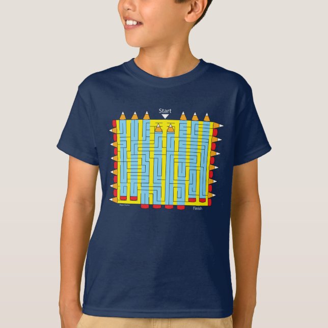 Bleistift Maze T-Shirt (Vorderseite)