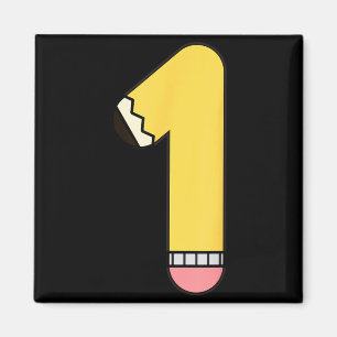 Bleistift Nummer 1 Zurück zur Schule 1. Geburtstag Magnet