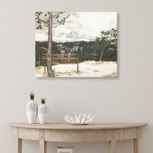 Bleistift/Pen Illustration Colorado Winterlandscha Leinwanddruck