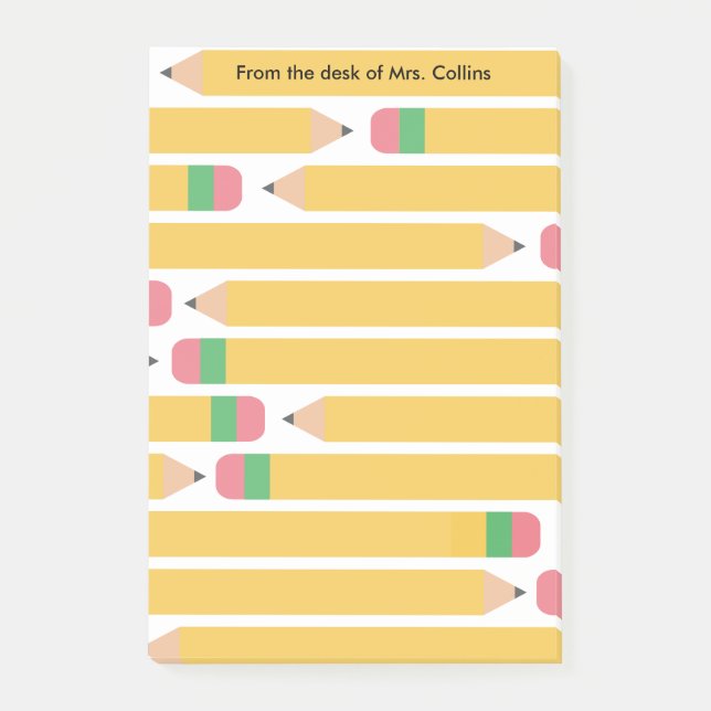 Bleistift-personalisierte Lehrer-Anerkennung der Post-it Klebezettel (Vorderseite)