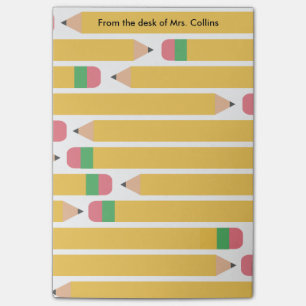 Bleistift-personalisierte Lehrer-Anerkennung der Post-it Klebezettel