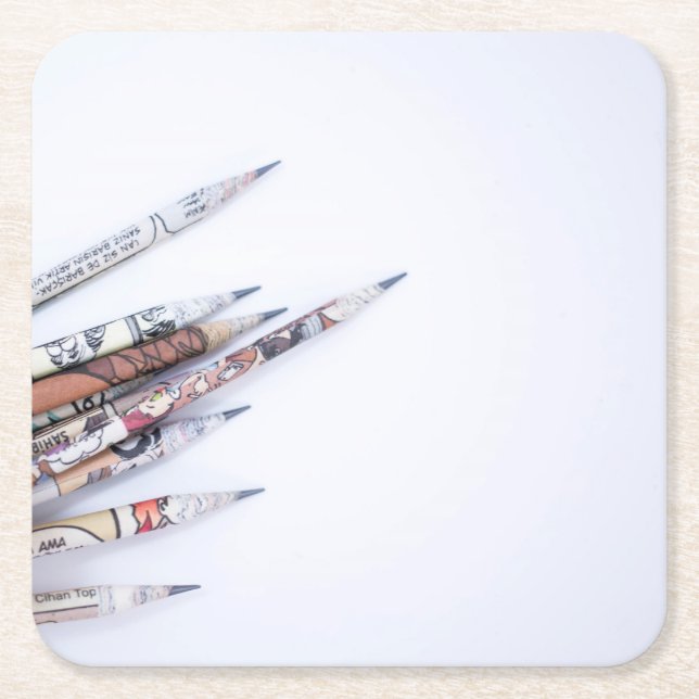 Bleistift Rechteckiger Pappuntersetzer (Vorderseite)