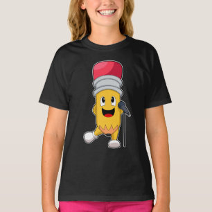 Bleistift Sänger Mikrofon Musik T-Shirt