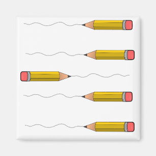 Bleistift-Schrabell auf weiß Magnet