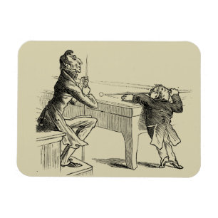 Bleistift-Skizze von zwei Männern, die Pool Magnet