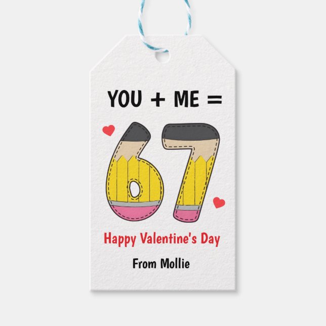 Bleistift Thema 67 Kinder Valentinstag Geschenkanhänger (Vorderseite)