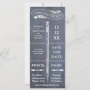 Bleistift-Typografie Vintage-Hochzeit Termin vorme Save The Date