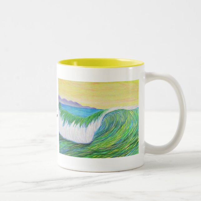 Bleistift-Welle Zweifarbige Tasse (Rechts)