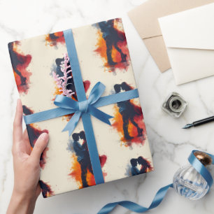Bleistift Zeichne Valentinstag Geschenkpapier