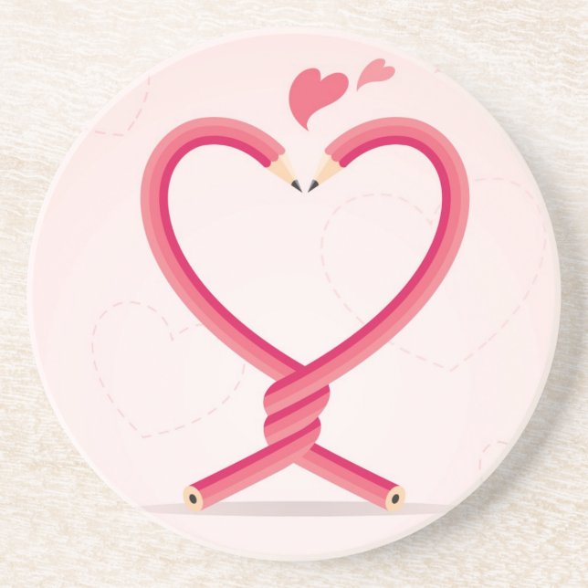 Bleistifte in der Liebe Getränkeuntersetzer (Vorne)