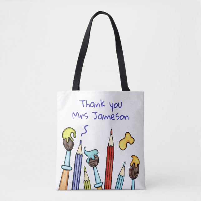 Bleistifte und Pinsel Vielen Dank Lehrer Geschenk (Vorderseite)