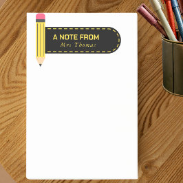 Bleistiftnotiz vom Lehrer Post-it Klebezettel