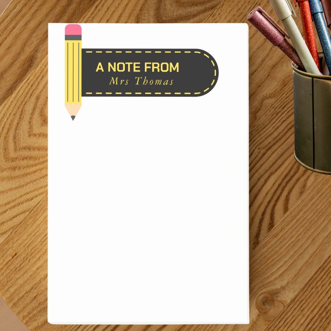 Bleistiftnotiz vom Lehrer  Post-it Klebezettel (Von Creator hochgeladen)