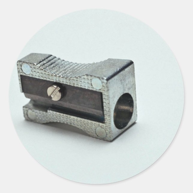 Bleistiftschärfe-Foto Runder Aufkleber (Vorderseite)