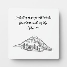 Bleistiftskizze an der Wand mit Psalm-Motto-Tafel Fotoplatte