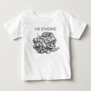 Bleistiftskizze einer V8-Maschine Baby T-shirt