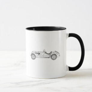 Bleistiftzeichnung des BMW 328 Roadster-Rennwagens Tasse