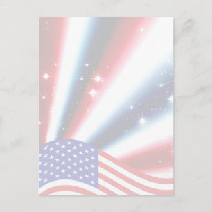Blendbrand unter amerikanischer Flagge Postkarte