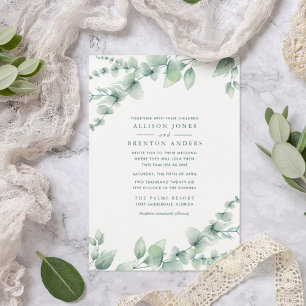 Blended Families Botanical Greenerity Wedding Einladung