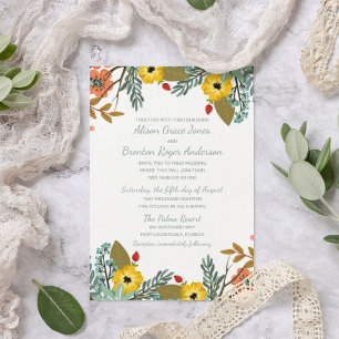 Blended Families Garden Floral Wedding Einladung