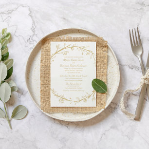 Blended Families Gold Wreath Wedding Einladung