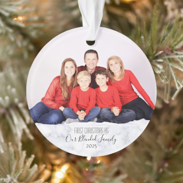 Blended Family 1. Weihnachtsfeier Personalize Foto Ornament (Baum)