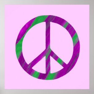 Blended Lila and Green Peace Sign Plakate