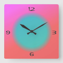Blended Pink Orange, Green Center>Kitchenuhr Quadratische Wanduhr