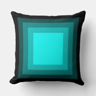 Blended Squares - Schwarz-Cyan Kissen