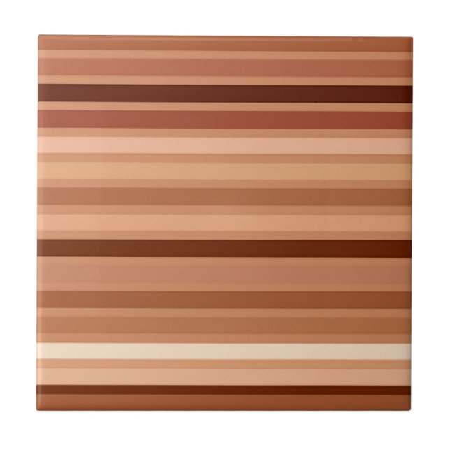 Blended Stripes, Brown, Tan und Creme Fliese (Vorderseite)