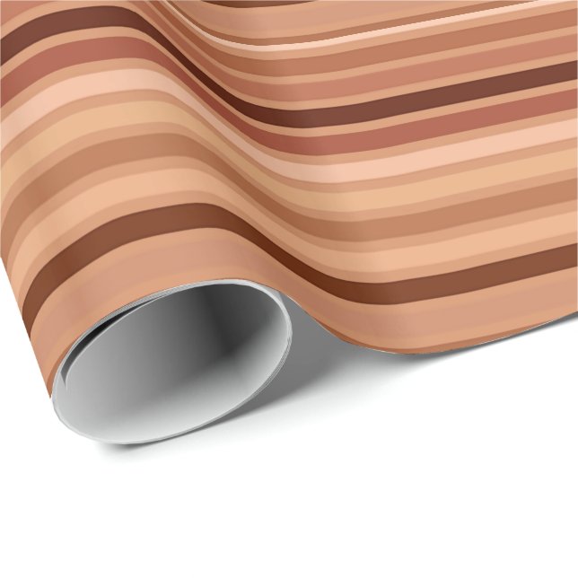 Blended Stripes, Brown, Tan und Creme Geschenkpapier (Rolleneckpunkt)