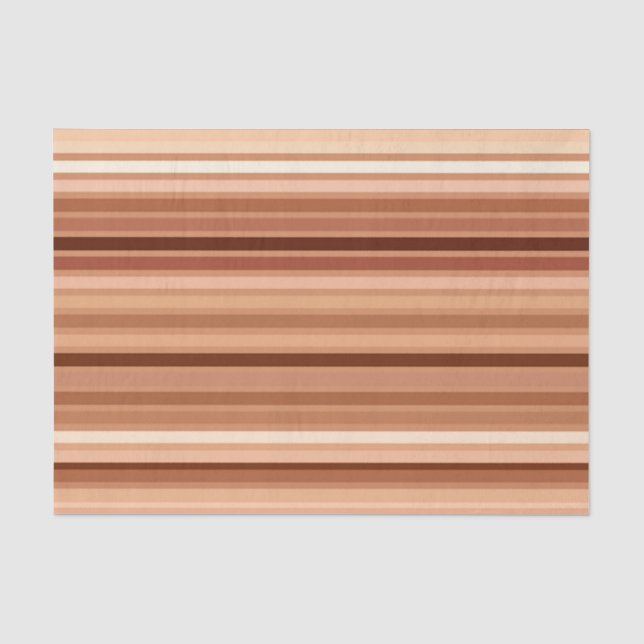 Blended Stripes, Brown, Tan und Creme Seidenpapier (Vorderseite)