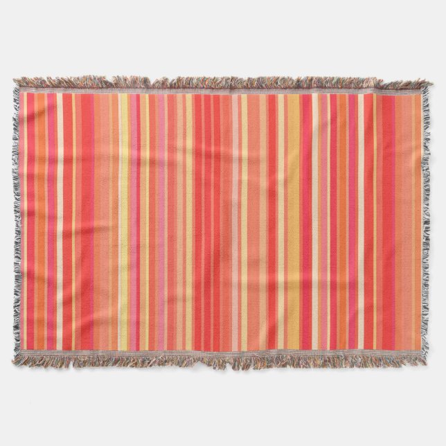 Blended Stripes, Farbtöne von Korallenorange Decke (Vorderseite)