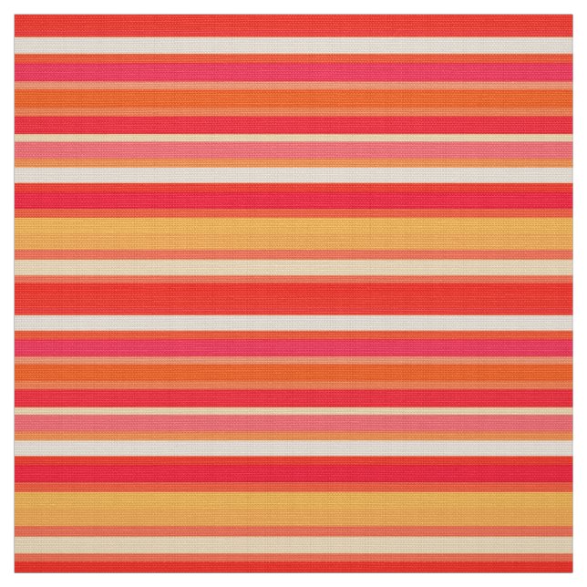 Blended Stripes, Farbtöne von Korallenorange Stoff (Muster)