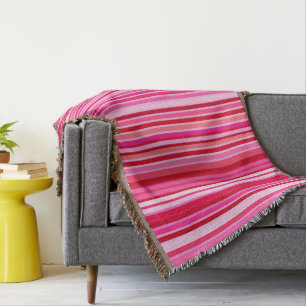 Blended Stripes, Fuchsia, Maroon und Pink Decke
