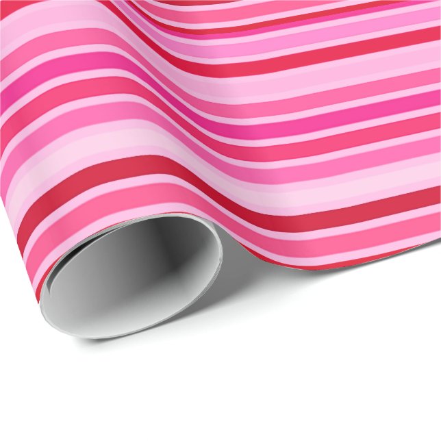 Blended Stripes, Fuchsia, Maroon und Pink Geschenkpapier (Rolleneckpunkt)