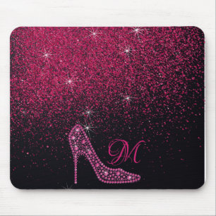 Blenden Sparkle Diamond Glitzer High Heels Pink Mousepad