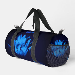 Blendenblauer Lotus Lily Blume Personalisiert Duffle Bag