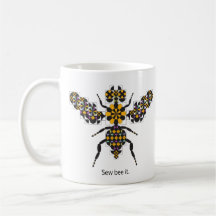 Blendende Honigbiene-Quiltmuster-Kaffeetasse