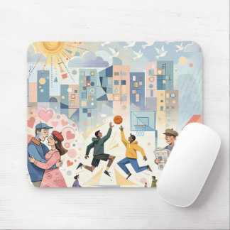 Blendende Liebe und Glück in der Großstadt Mousepad