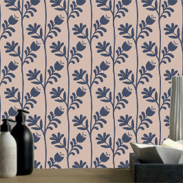 Blendender Minimalismus XL2 dunkelblaue Blume Tapete