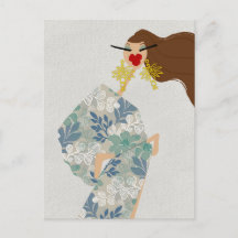 Blendender Stil Glamour Mode Kunst Postkarte