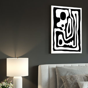 Blendgriff: Abstrakt Schwarz/Weiß Leinwanddruck