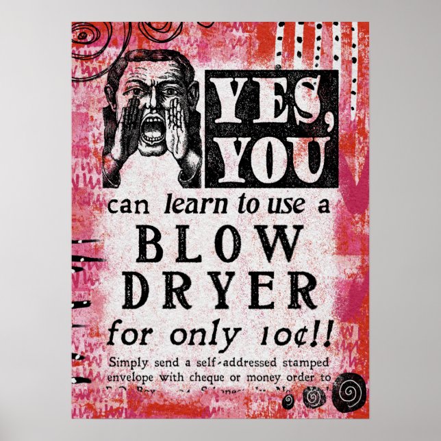 Blendtrockner - Funny Vintage Ad Poster (Vorne)