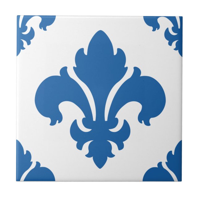 Blendungs-Blau der Lilien-2 Fliese (Vorderseite)