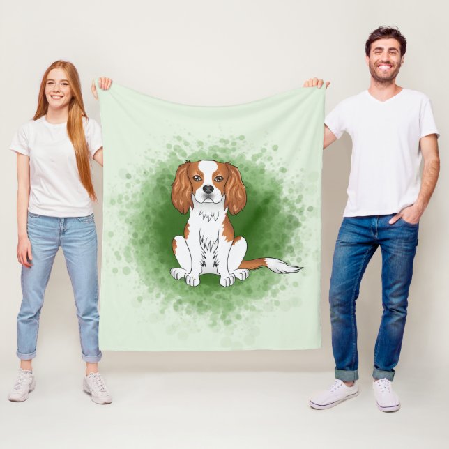 Blenheim Cavalier King Charles Spaniel auf Green Fleecedecke (Beispiel)