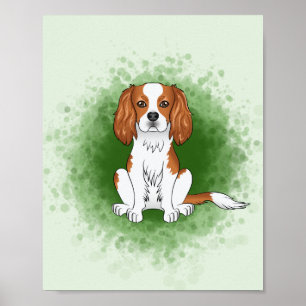 Blenheim Cavalier King Charles Spaniel auf Green Poster