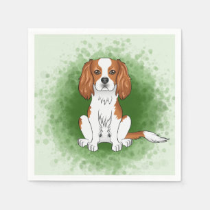 Blenheim Cavalier King Charles Spaniel auf Green Serviette
