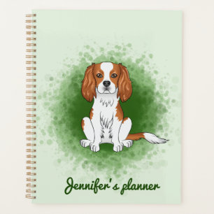 Blenheim Cavalier King Charles Spaniel auf Grün Planer